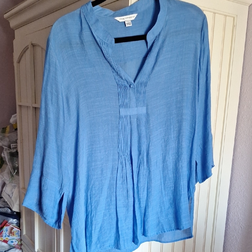 Counterparts Light Blue Blouse